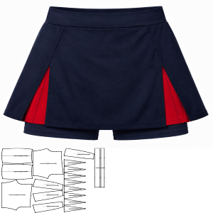 Moldes de confeccion para UNIFORMES Polleras Falda porrista 6050